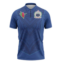 Custom Samoa Rugby Zipper Polo Shirt Tatau Tribal Motifs Sporty Style - Polynesian Pride