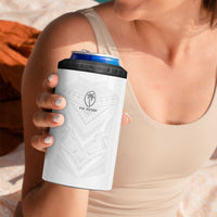 Custom Fiji Rugby 4 in 1 Can Cooler Tumbler Tapa Tribal Motifs Sporty Style - Polynesian Pride