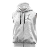 Custom Fiji Rugby Sleeveless Zip Hoodie Tapa Tribal Motifs Sporty Style - Polynesian Pride