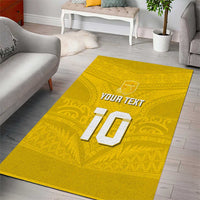 Custom Niue Rugby Area Rug Hiapo Tribal Motifs Sporty Style - Polynesian Pride
