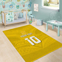 Custom Niue Rugby Area Rug Hiapo Tribal Motifs Sporty Style - Polynesian Pride