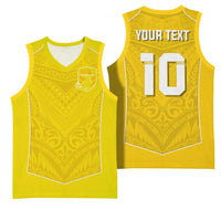 Custom Niue Rugby Basketball Jersey Hiapo Tribal Motifs Sporty Style - Polynesian Pride