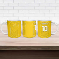 Custom Niue Rugby Ceramic Mug Hiapo Tribal Motifs Sporty Style - Polynesian Pride