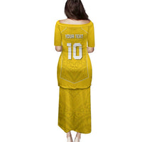 Custom Niue Rugby Family Matching Puletasi and Hawaiian Shirt Hiapo Tribal Motifs Sporty Style - Polynesian Pride