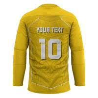 Custom Niue Rugby Hockey Jersey Hiapo Tribal Motifs Sporty Style - Polynesian Pride