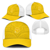 Niue Rugby Mesh Trucker Cap Hiapo Tribal Motifs Sporty Style - Polynesian Pride