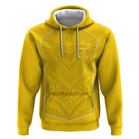 Custom Niue Rugby Zip Hoodie Hiapo Tribal Motifs Sporty Style - Polynesian Pride