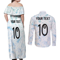 Custom New Zealand Football Couples Matching Off Shoulder Maxi Dress and Long Sleeve Button Shirt The Whites-Aotearoa Inspired - Polynesian Pride