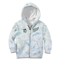 Custom New Zealand Football Kid Hoodie The Whites-Aotearoa Inspired LT03 Zip Hoodie White - Polynesian Pride