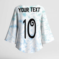 Custom New Zealand Football Kimono Sleeve Blouse The Whites-Aotearoa Inspired - Polynesian Pride