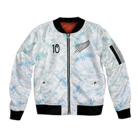 Custom New Zealand Football Sleeve Zip Bomber Jacket The Whites-Aotearoa Inspired - Polynesian Pride