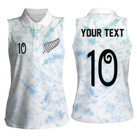 Custom New Zealand Football Women Sleeveless Polo Shirt The Whites-Aotearoa Inspired - Polynesian Pride