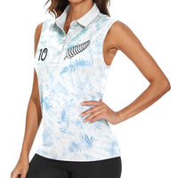 Custom New Zealand Football Women Sleeveless Polo Shirt The Whites-Aotearoa Inspired - Polynesian Pride