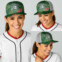 Custom Hawaii Volleyball Baseball Net Cap Kakau Abstract and Tropical Plants Green Color LT03 - Polynesian Pride