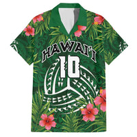 Custom Hawaii Volleyball Hawaiian Shirt Kakau Abstract and Tropical Plants Green Color LT03 Green - Polynesian Pride