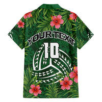 Custom Hawaii Volleyball Hawaiian Shirt Kakau Abstract and Tropical Plants Green Color LT03 - Polynesian Pride