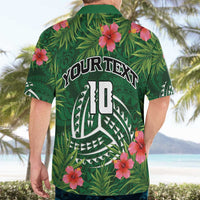 Custom Hawaii Volleyball Hawaiian Shirt Kakau Abstract and Tropical Plants Green Color LT03 - Polynesian Pride
