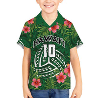 Custom Hawaii Volleyball Hawaiian Shirt Kakau Abstract and Tropical Plants Green Color LT03 - Polynesian Pride