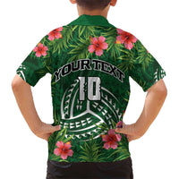Custom Hawaii Volleyball Hawaiian Shirt Kakau Abstract and Tropical Plants Green Color LT03 - Polynesian Pride