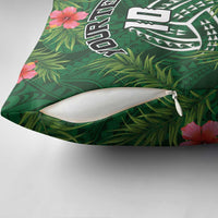 Custom Hawaii Volleyball Pillow Cover Kakau Abstract and Tropical Plants Green Color - Polynesian Pride