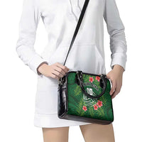 Custom Hawaii Volleyball Shoulder Handbag Kakau Abstract and Tropical Plants Green Color - Polynesian Pride