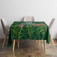 Custom Hawaii Volleyball Tablecloth Kakau Abstract and Tropical Plants Green Color - Polynesian Pride