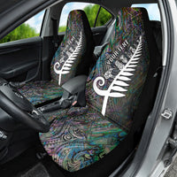 Personalized New Zealand Car Seat Cover Aotearoa Symbols With Silver Fern LT03 - Polynesian Pride