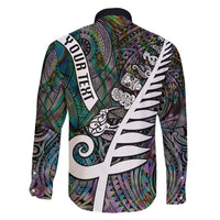 Personalized New Zealand Family Matching Summer Maxi Dress and Hawaiian Shirt Aotearoa Symbols With Silver Fern LT03 - Polynesian Pride