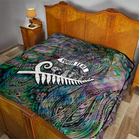 Personalized New Zealand Quilt Aotearoa Symbols With Silver Fern LT03 - Polynesian Pride