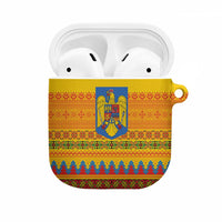 Romania Merry Christmas AirPods Case Romania Emblem Traditional Folk Art - Polynesian Pride