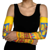 Romania Merry Christmas Arm Sleeves Romania Emblem Traditional Folk Art - Polynesian Pride