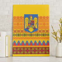 Romania Merry Christmas Canvas Wall Art Romania Emblem Traditional Folk Art - Polynesian Pride