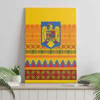 Romania Merry Christmas Canvas Wall Art Romania Emblem Traditional Folk Art - Polynesian Pride