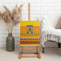Romania Merry Christmas Canvas Wall Art Romania Emblem Traditional Folk Art - Polynesian Pride