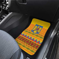 Romania Merry Christmas Car Mats Romania Emblem Traditional Folk Art - Polynesian Pride