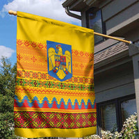 Romania Merry Christmas Garden Flag Romania Emblem Traditional Folk Art - Polynesian Pride