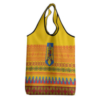 Romania Merry Christmas Grocery Bag Romania Emblem Traditional Folk Art - Polynesian Pride