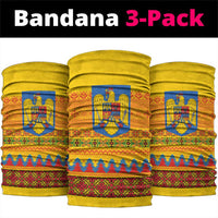 Romania Merry Christmas Neck Gaiter Romania Emblem Traditional Folk Art - Polynesian Pride