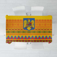 Romania Merry Christmas Tablecloth Romania Emblem Traditional Folk Art - Polynesian Pride