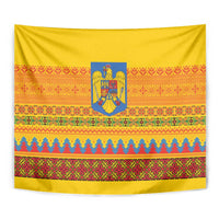 Romania Merry Christmas Tapestry Romania Emblem Traditional Folk Art - Polynesian Pride