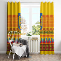 Romania Merry Christmas Window Curtain Romania Emblem Traditional Folk Art - Polynesian Pride