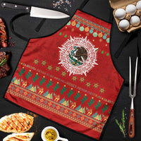 Mexico Merry Christmas Apron Mexican Cultural Emblem Xmas Style - Polynesian Pride