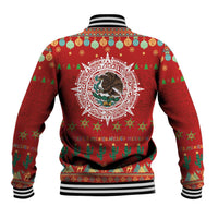 Mexico Merry Christmas Baseball Jacket Mexican Cultural Emblem Xmas Style - Polynesian Pride