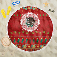 Mexico Merry Christmas Beach Blanket Mexican Cultural Emblem Xmas Style - Polynesian Pride
