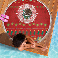 Mexico Merry Christmas Beach Blanket Mexican Cultural Emblem Xmas Style - Polynesian Pride