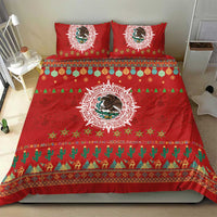 Mexico Merry Christmas Bedding Set Mexican Cultural Emblem Xmas Style - Polynesian Pride