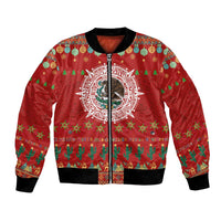 Mexico Merry Christmas Bomber Jacket Mexican Cultural Emblem Xmas Style - Polynesian Pride