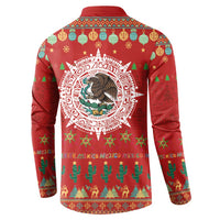 Mexico Merry Christmas Button Sweatshirt Mexican Cultural Emblem Xmas Style - Polynesian Pride