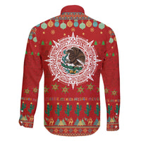 Mexico Merry Christmas Family Matching Off The Shoulder Long Sleeve Dress and Hawaiian Shirt Mexican Cultural Emblem Xmas Style - Polynesian Pride