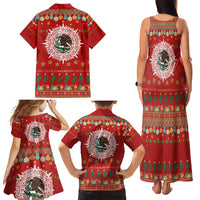 Mexico Merry Christmas Family Matching Tank Maxi Dress and Hawaiian Shirt Mexican Cultural Emblem Xmas Style - Polynesian Pride